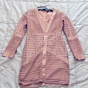 MISSGUIDED Long Sleeve Dress Dusty Rose Size 6